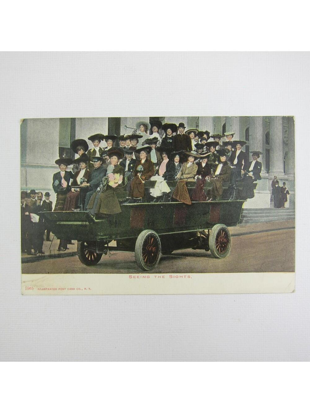 Antique Postcard Electric Bus New York Sightseeing Tour UNPOSTED RARE - Picture 7 of 12